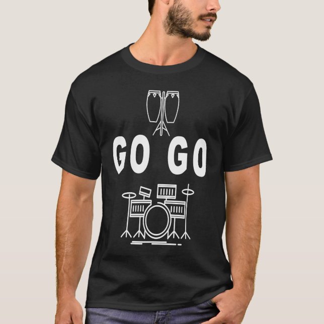 Camiseta Go Go Music Drum set design! Washington DC (Frente)