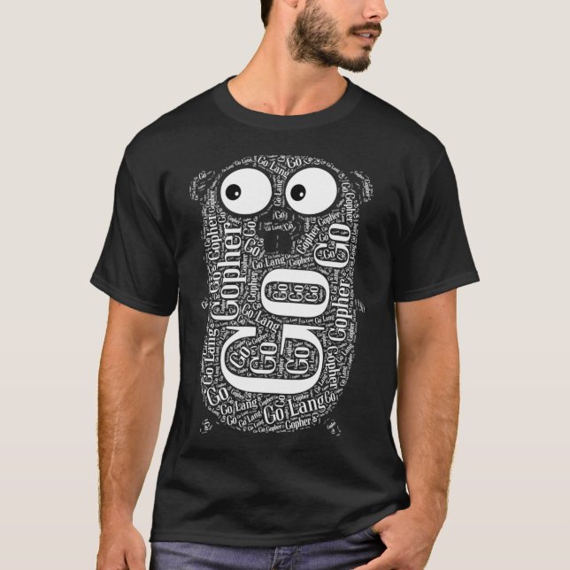 Camiseta Go Golang Gopher Programando T-Shirt Clássico (Frente)
