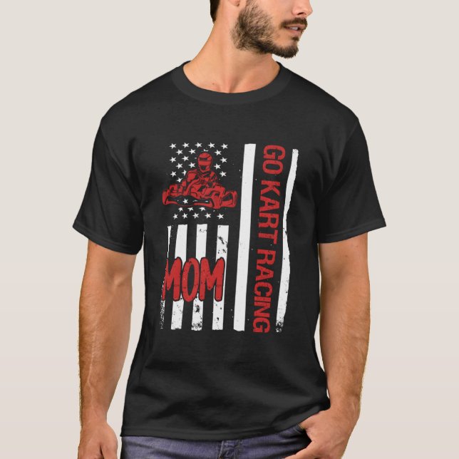 Camiseta Go K Racing Mom Usa Flag (Frente)