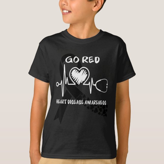 Camiseta Go Red Heart Disease Awareness Month  (Frente)