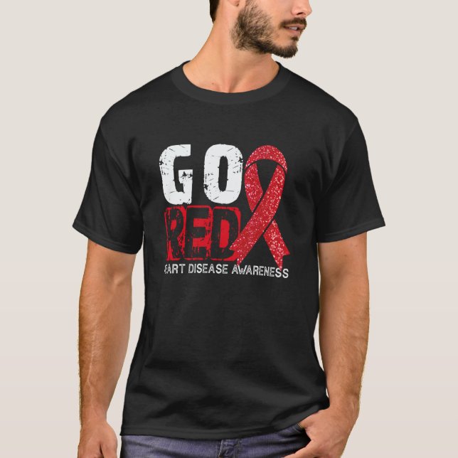Camiseta Go Red Heart Disease Awareness We Wear Red In Febr (Frente)