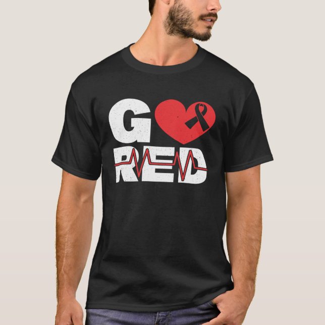 Camiseta Go Red Heart Health Heart Disease Awareness (Frente)