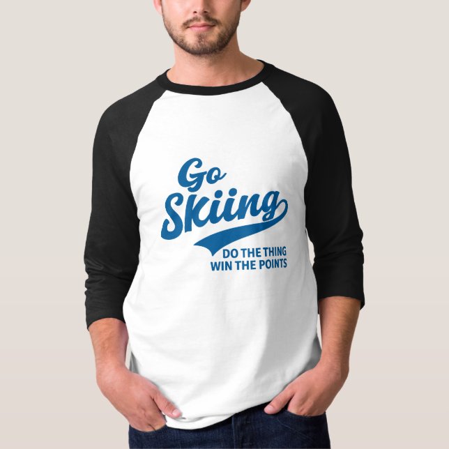 Camiseta Go Skiing – Minimal Winter Sports Typography Desig (Frente)
