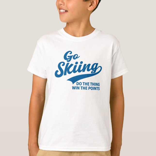 Camiseta Go Skiing – Minimal Winter Sports Typography Desig (Frente)