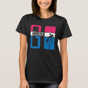 Camiseta GO SURF Varsity Surfer Athletic Palm Tree Waves S