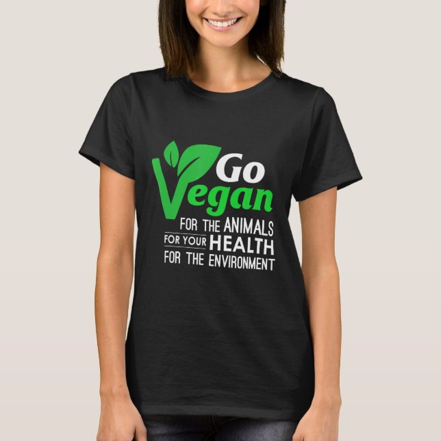 Camiseta Go Vegan Healthy CleanPlant Based Animal Rights (Frente)