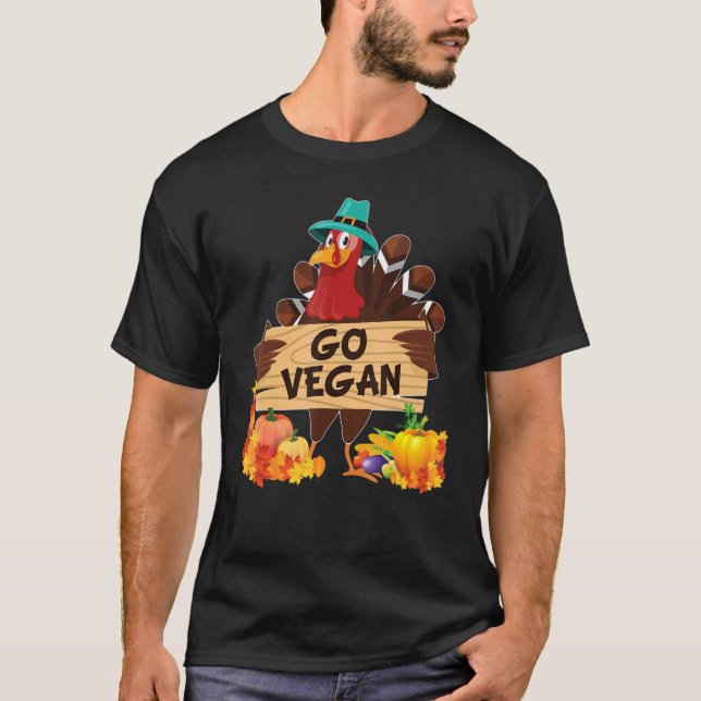 Camiseta Go Vegan I'm Thankful For Vegetarians Thanksgiving (Frente)