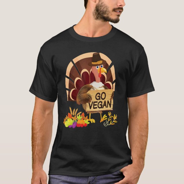 Camiseta Go Vegan I'm Thankful For Vegetarians Thanksgiving (Frente)