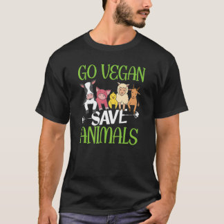Camiseta Go Vegan Save Animals  Vegan Vegetarian