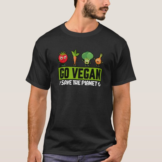 Camiseta Go Vegan Save the Planet Saying (Frente)