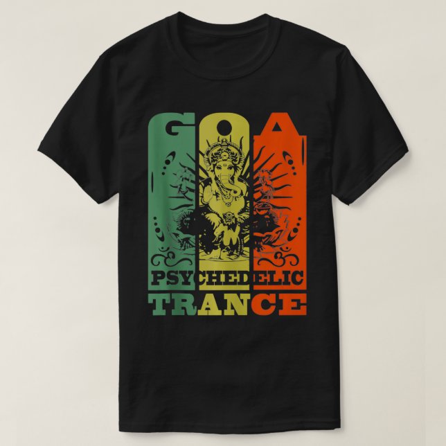 Camiseta Goa Psychedelic Trance Ganesha OM Psytrance (Frente do Design)