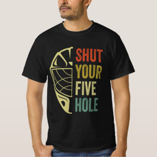 Camiseta Goalie De Hóquei Em Gelo Engraçado Fecha Seu Retro