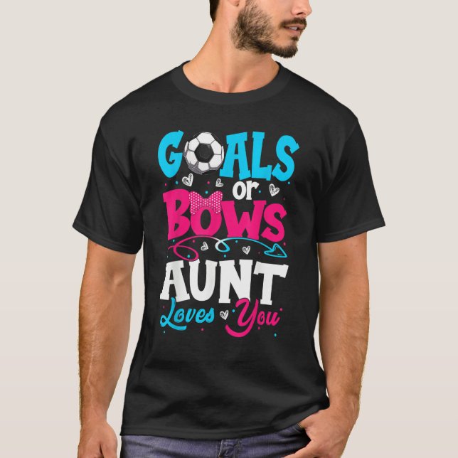 Camiseta Goals Or Bow Keeper Of Gender Aunt Loves You Revea (Frente)