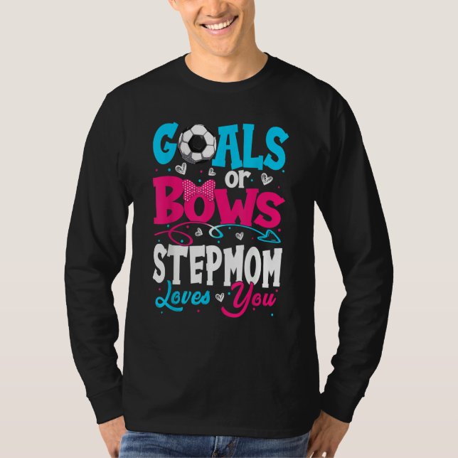 Camiseta Goals Or Bow Keeper Of Gender Stepmom Loves You Re (Frente)