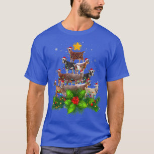 Camiseta Goat Christmas Pajama Xmas Goats Tree Lights Hat
