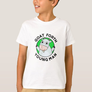Camiseta Goat Forth Young Man Engraçado Animal Pun