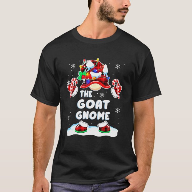 Camiseta Goat Gnome Red Plaid Gnomies Matching Family Chris (Frente)