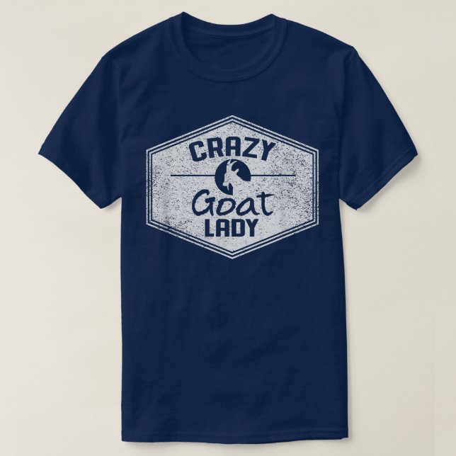 Camiseta Goat Lady Funny Farmer Louca (Frente do Design)