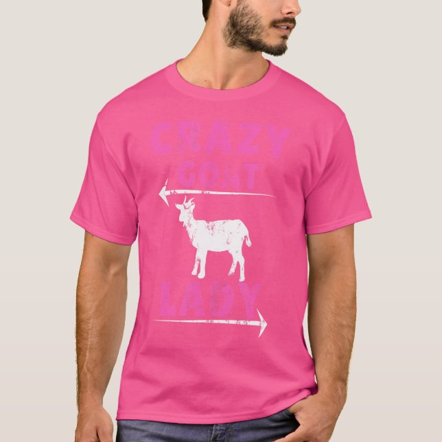 Camiseta Goat Lady Funny Goats Louca Amante Farmador (Frente)