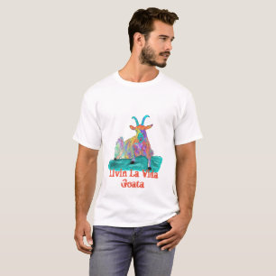 Camiseta Goat Livin La Vida Goata Engraçado Dizendo