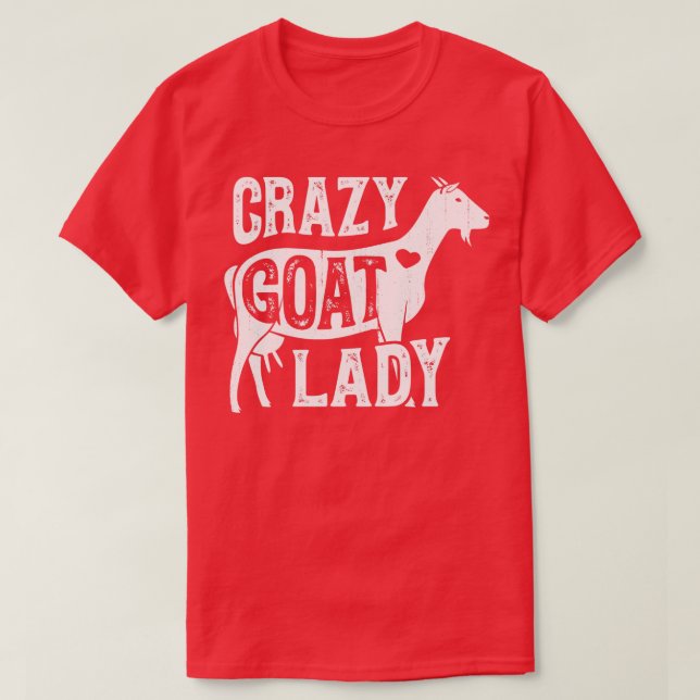 Camiseta Goat Louco Lady Funny Goats Amava Fazenda Farmador (Frente do Design)