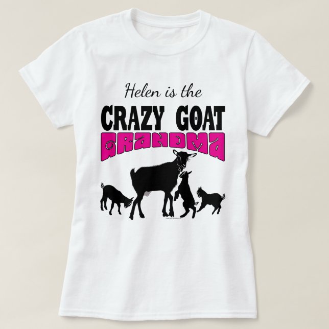Camiseta GOAT Lover | Avó de cabra louca personalizada (Frente do Design)
