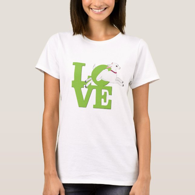 Camiseta GOAT LOVER | Cabra VERDE LIMÃO L O V E — Cabra bra (Frente)