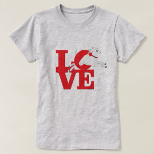 Camiseta GOAT LOVER Cabra VERMELHA L O V E — Cabra branca
