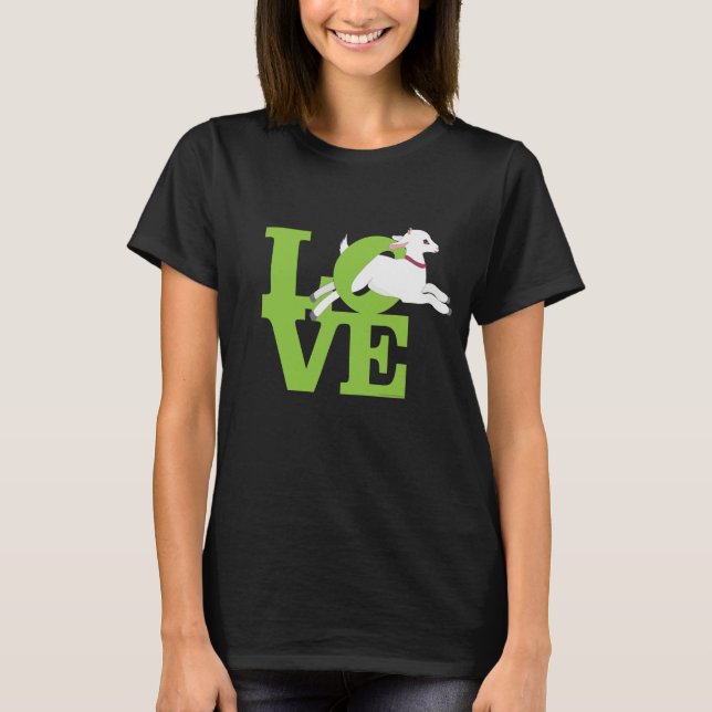 Camiseta GOAT LOVER | VERDE LIMÃO de Cabra Escura L O V E (Frente)