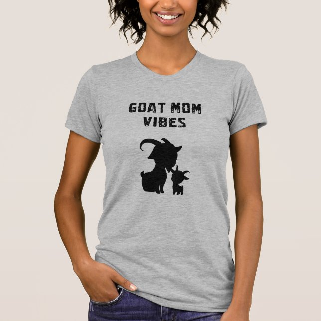 Camiseta Goat Mom Vibes Farm Animal Enthusiast Cool Mama (Frente)