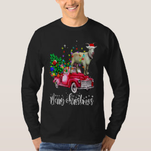 Camiseta Goat Riding Red Truck Xmas Feliz Natal