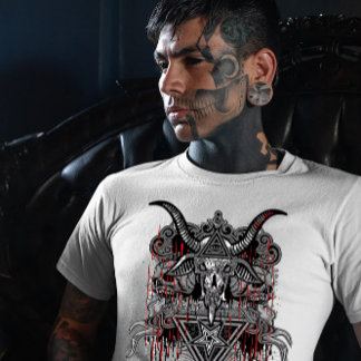Camiseta Goat Skull Demon Design
