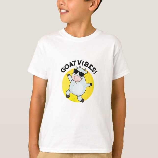 Camiseta Goat Vibes Funny Good Vibes Animal Pun (Frente)