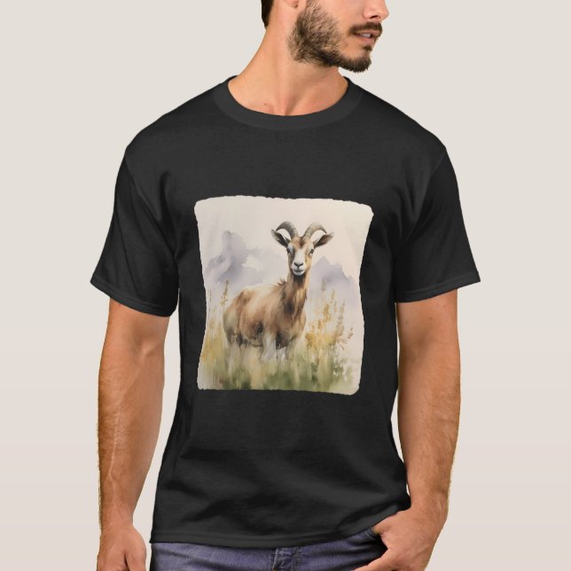Camiseta Goat With A Grassland Goat Grazing In Grassland An (Frente)