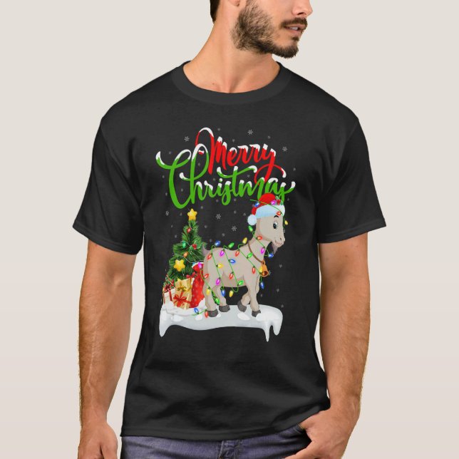 Camiseta Goat   Xmas Decorations Santa Goat Christmas (Frente)