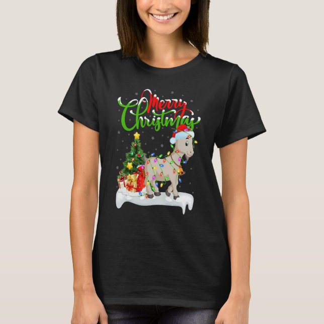 Camiseta Goat   Xmas Decorations Santa Goat Christmas (Frente)