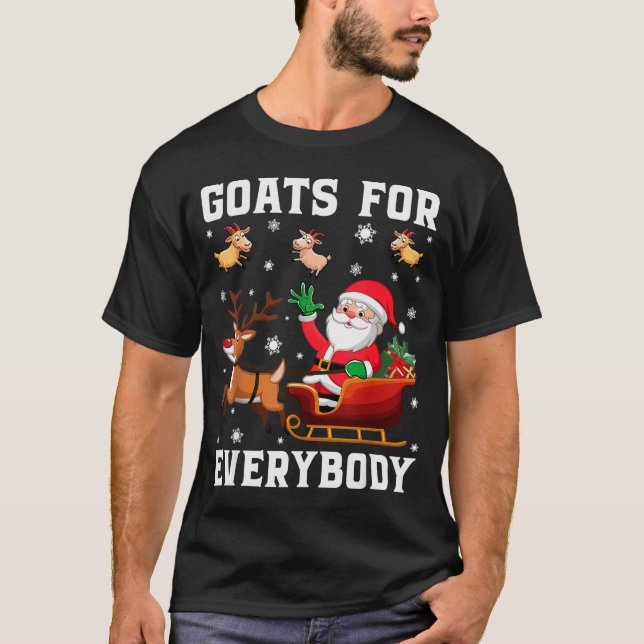 Camiseta Goats For Everybody Santa Sleigh Funny Christmas G (Frente)