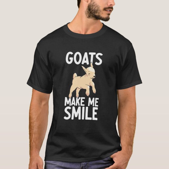 Camiseta Goats me faz sorrir - Pai de cabra Fazenda dono En (Frente)