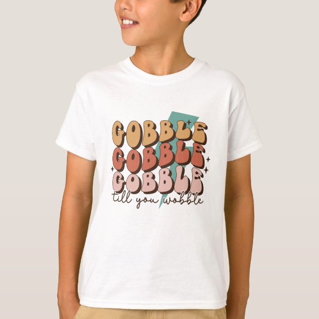 Camiseta Gobble até que você bata no Funny Retrô de Ação de (Frente)