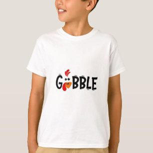 Camiseta Gobble Engraçado Banquete de Ação de Graças à Turq
