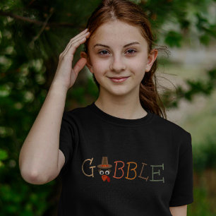 Camiseta Gobble Gobble Até Você Cambalear Dia de Ação de Gr