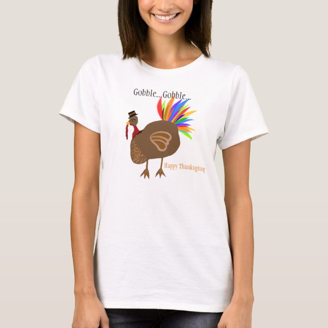 Camiseta Gobble Gobble da Turquia de Ação de Graças (Frente)