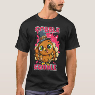 Camiseta Gobble Gobble Dia de Ação de Graças Peregrino Lara