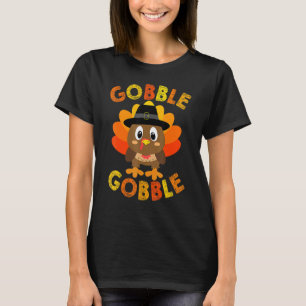 Camiseta Gobble Gobble Gobble Turco Peregrindo Meninos Do Q
