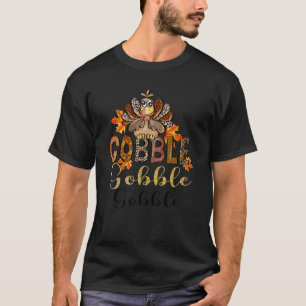 Camiseta Gobble Gobble Gobble Turco Peregrindo Meninos Do Q