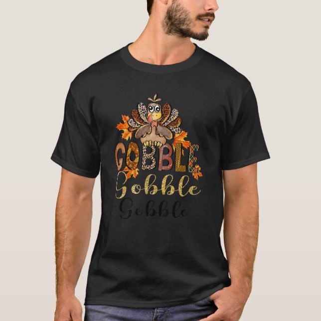 Camiseta Gobble Gobble Gobble Turco Peregrindo Meninos Do Q (Frente)