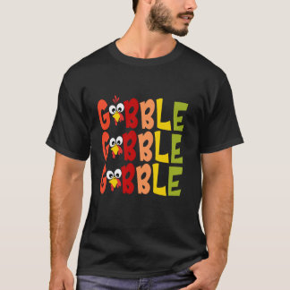 Camiseta Gobble Gobble Gobble Turco Peregrindo Meninos Do Q