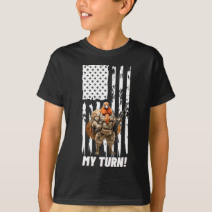 Camiseta Gobble Gobble Minha Vez Divertida Bandeira Dos EUA