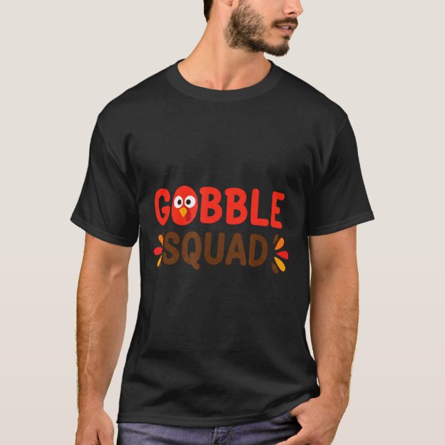 Camiseta Gobble Squad Thanksgiving Turkey Day Lunch Lady Ca (Frente)