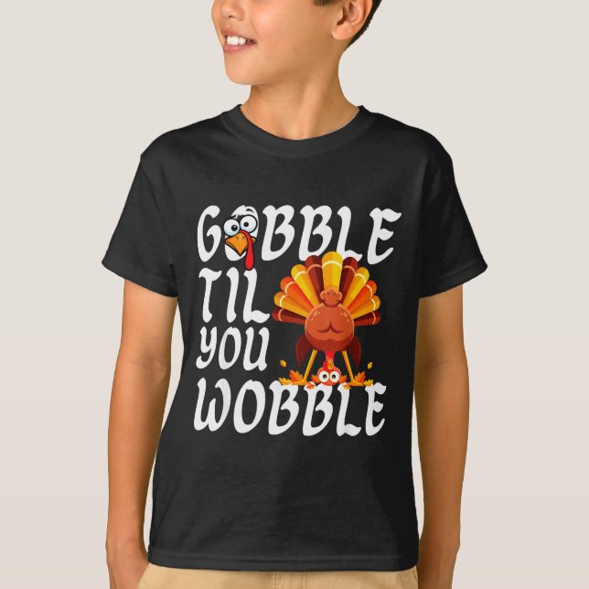 Camiseta Gobble Til You Wobble Thanksgiving Christmas Men W (Frente)